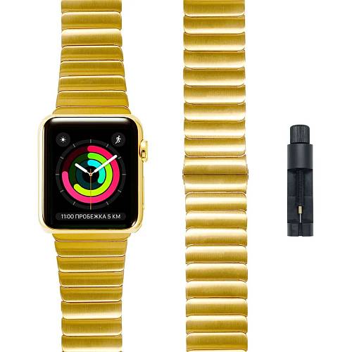 Ремешок для смарт-часов Apple Watch 38/40 mm LYAMBDA CANOPUS, нержавеющая сталь, золотой